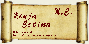 Minja Cetina vizit kartica